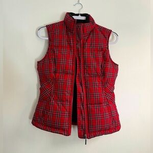 Tommy Hilfiger red plaid puff vest- Size Small